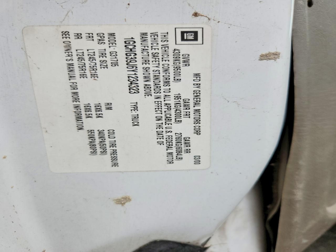 2000 Chevrolet Express G3500