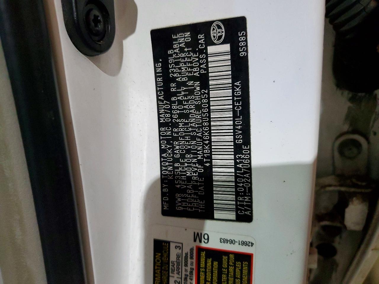 2008 Toyota Camry le