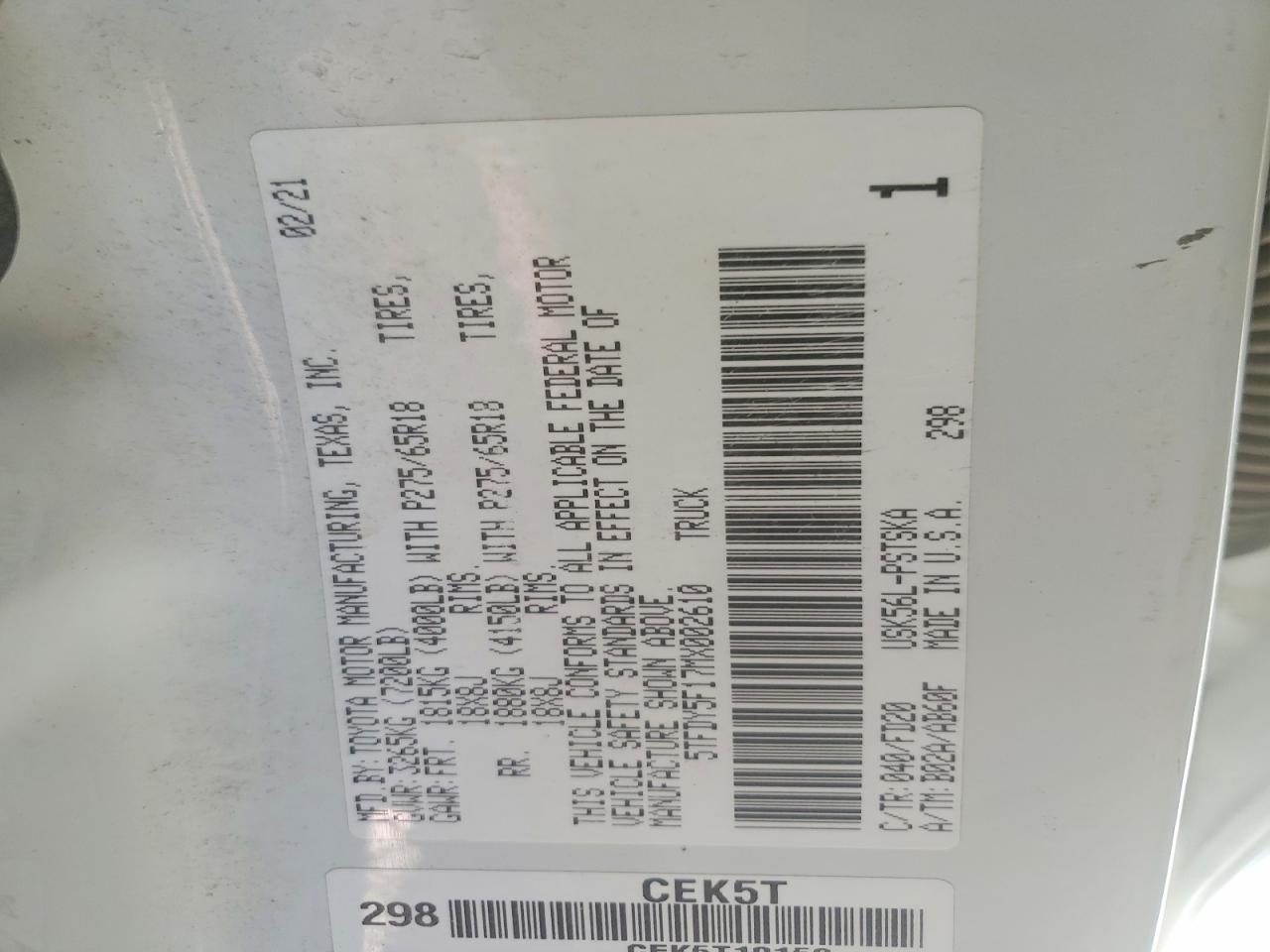 2021 Toyota Tundra SR5