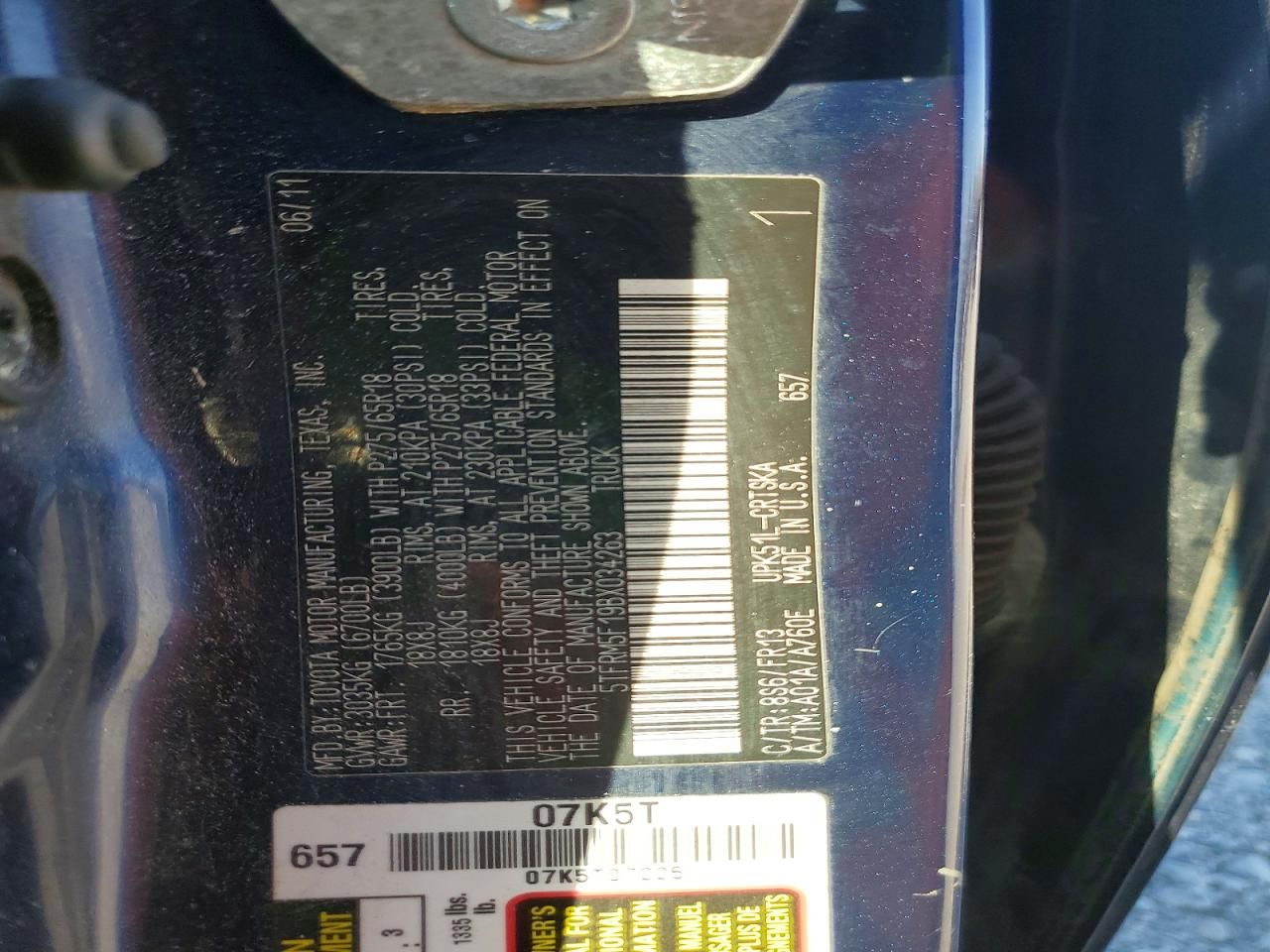 2011 Toyota Tundra Double cab SR5