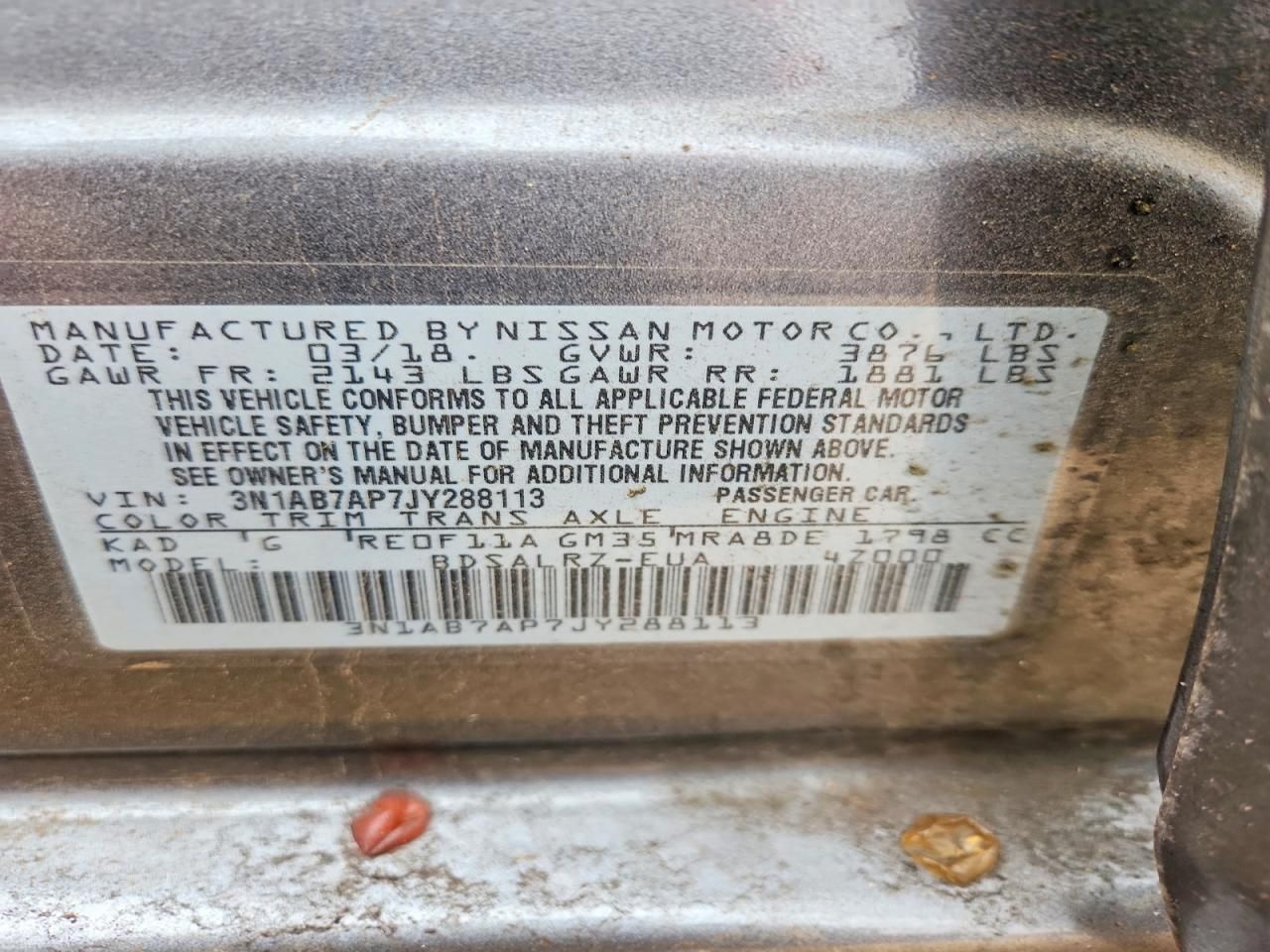 2018 Nissan Sentra s