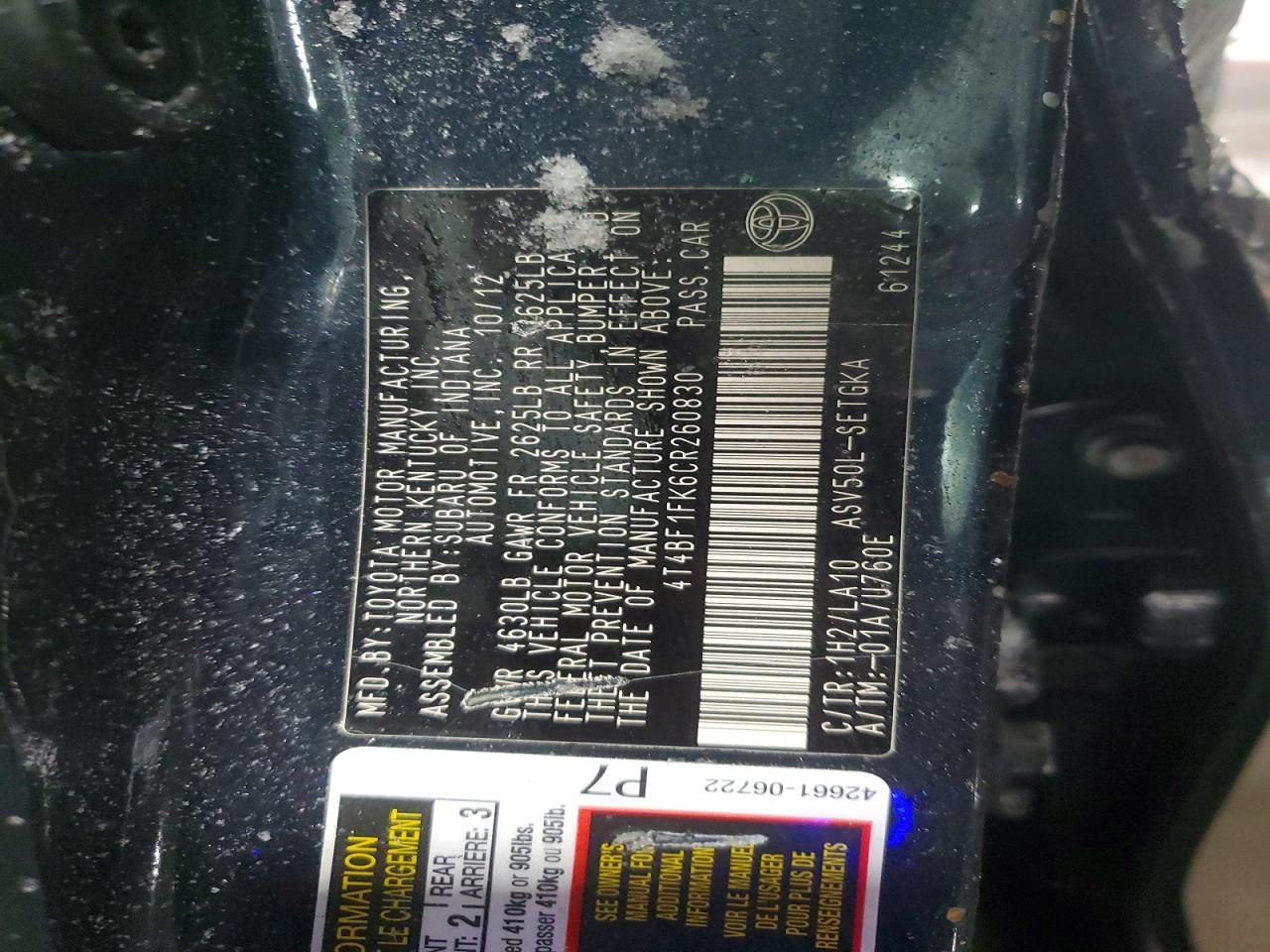 2012 Toyota Camry Base