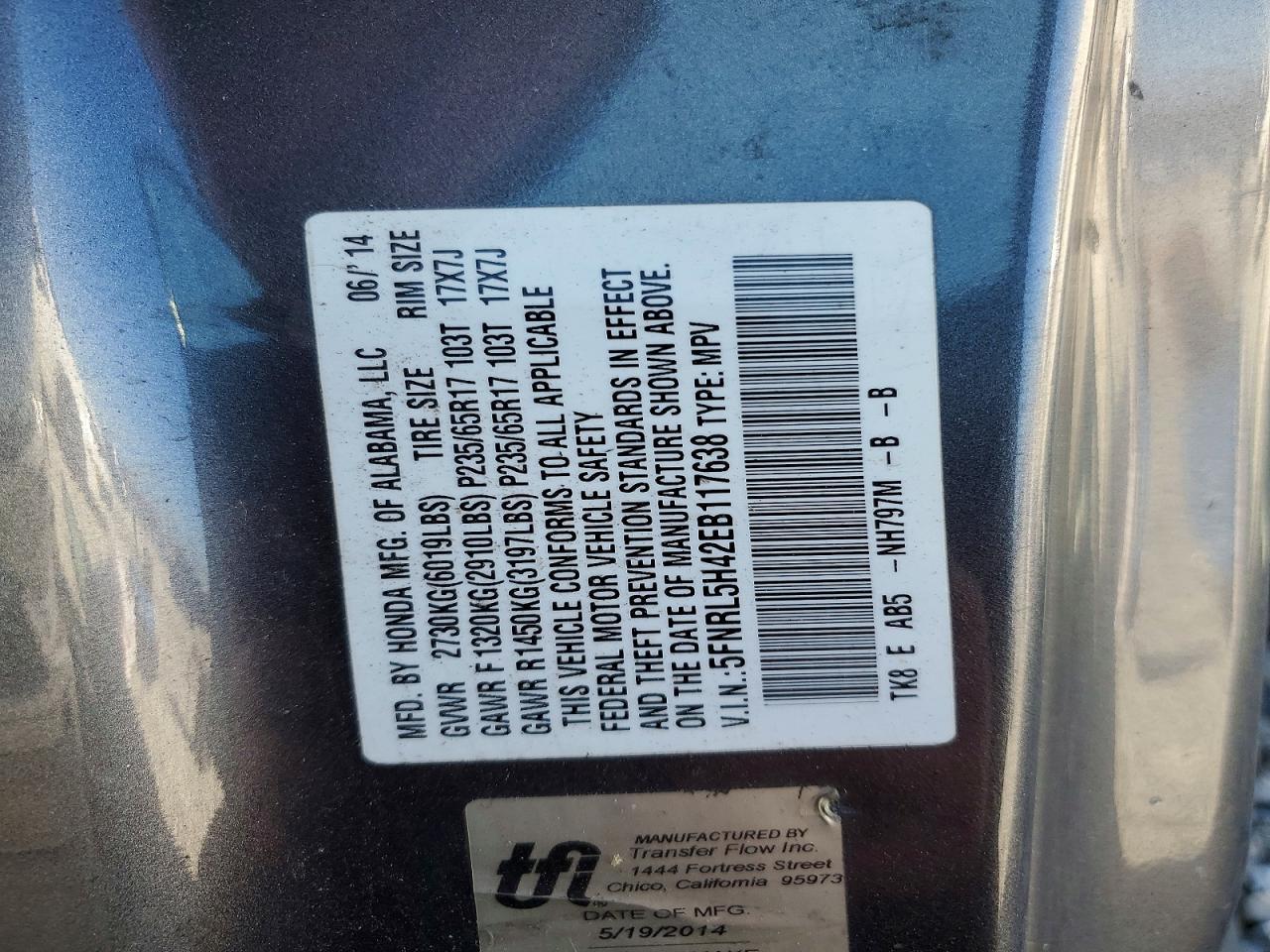 2014 Honda Odyssey ex