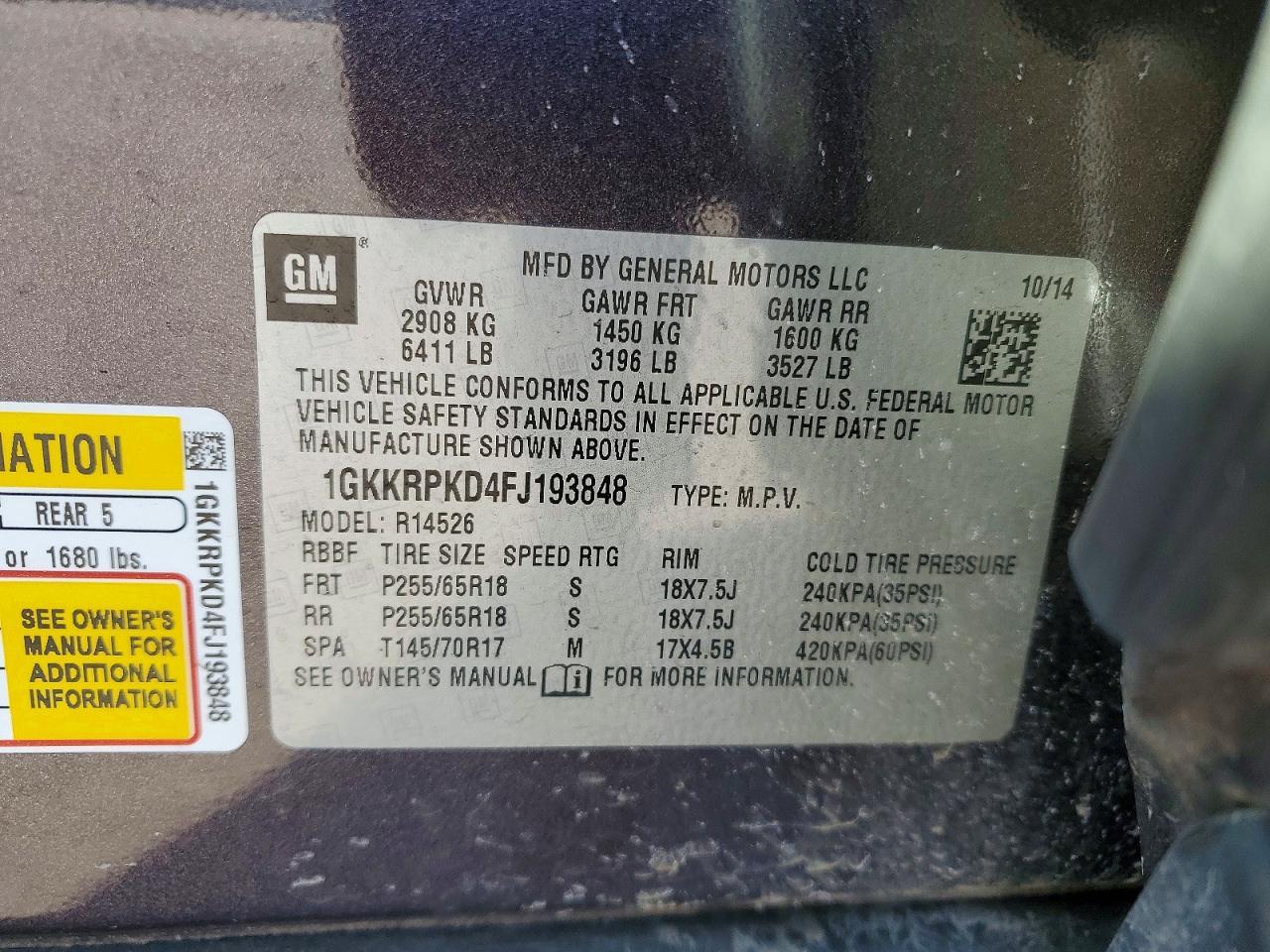 2015 GMC Acadia sle