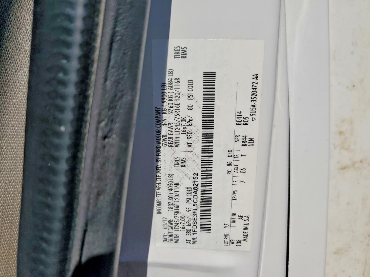 2012 Ford E-350 Utility / Service Truck