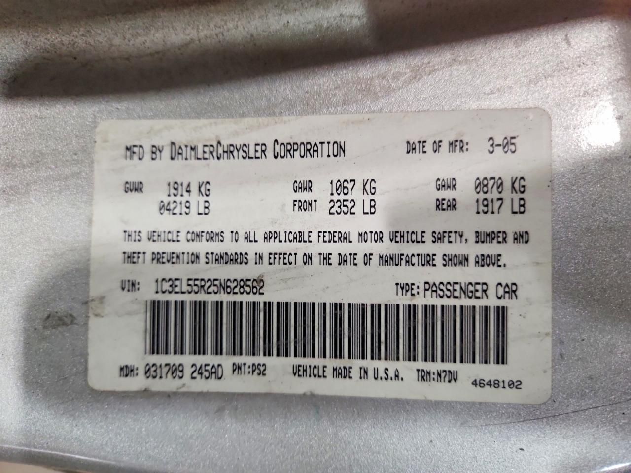 2005 Chrysler Sebring Touring