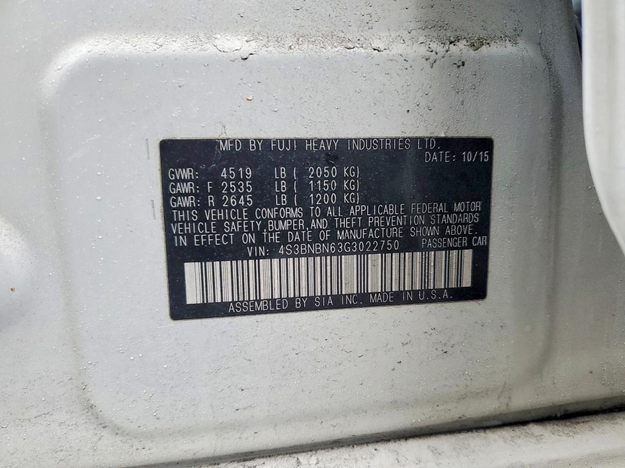 2016 Subaru Legacy 2.5i Limited