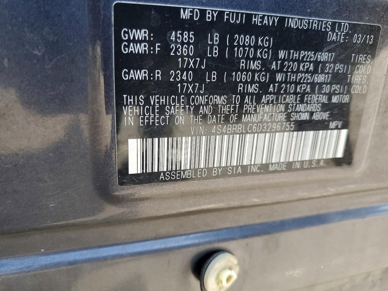 2013 Subaru Outback 2.5i Limited