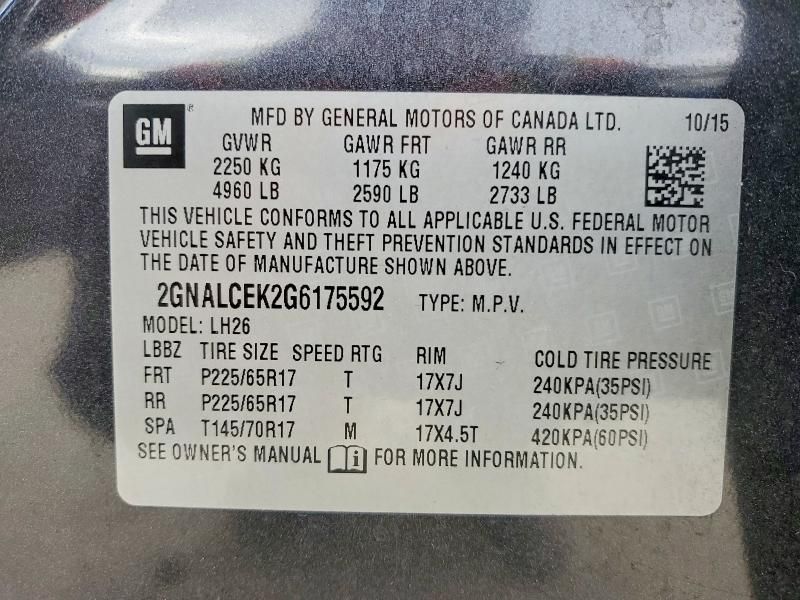 2016 Chevrolet Equinox lt