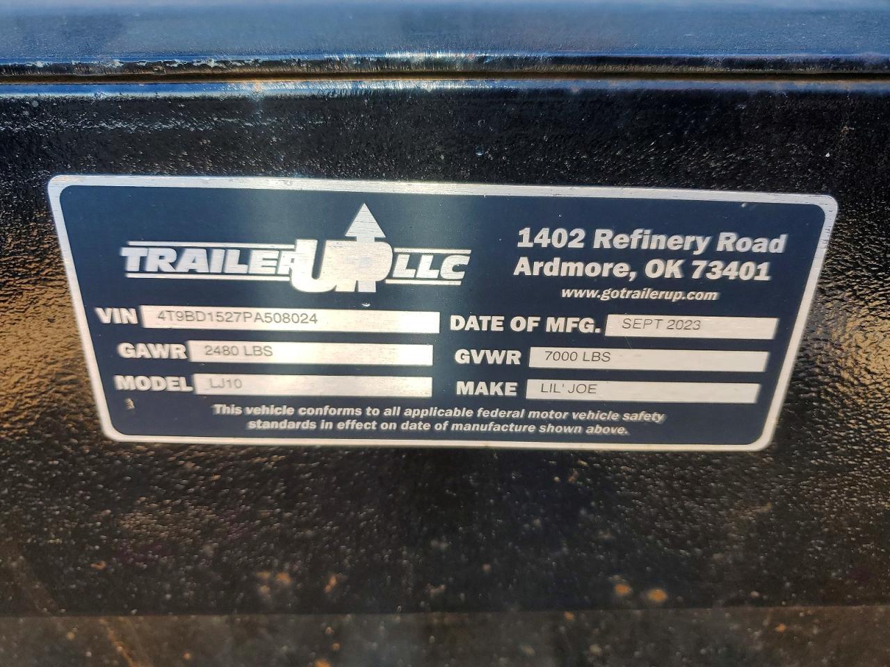2023 Trailer Up LJ10 Dump Trailer