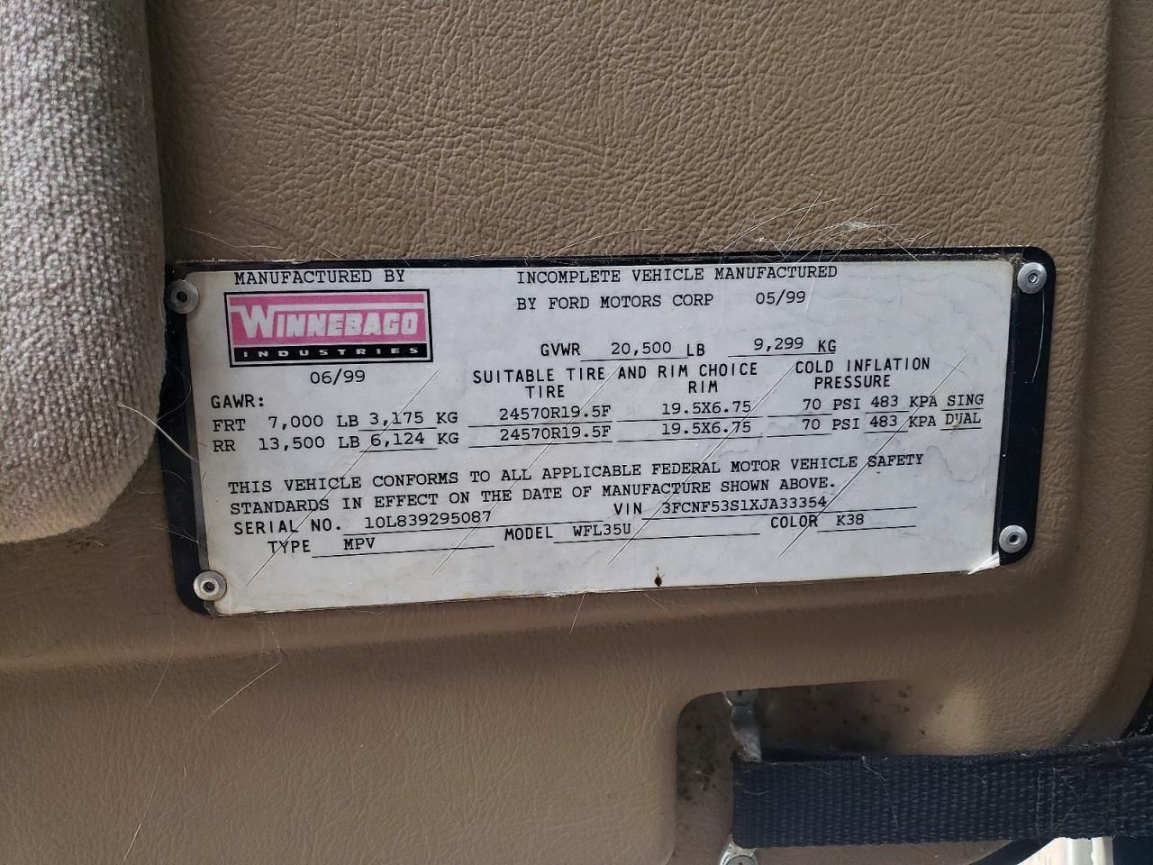 1999 Ford F550 Super Duty RV