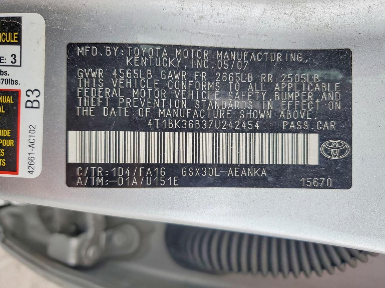 2007 Toyota Avalon xl