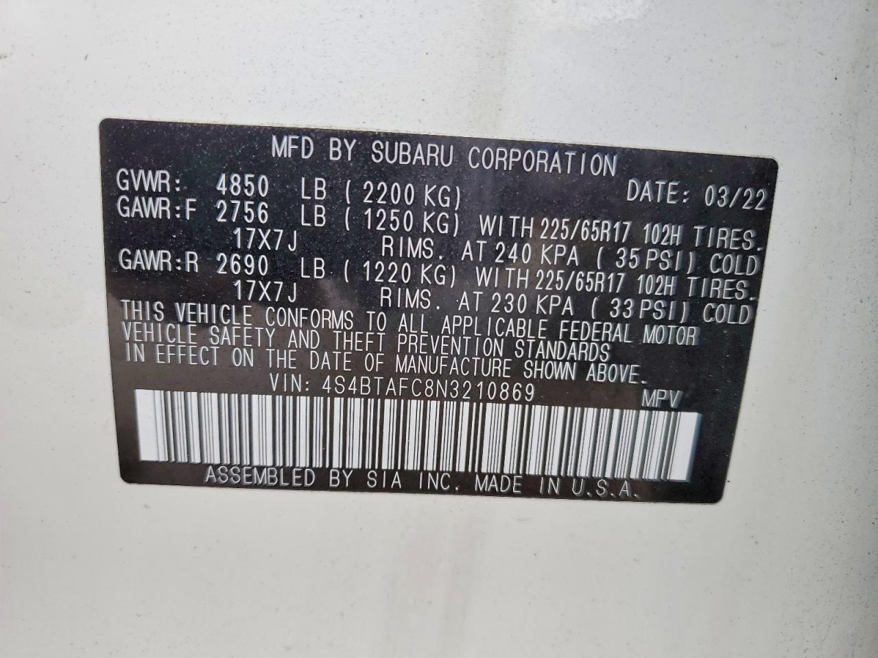 2022 Subaru Outback Premium
