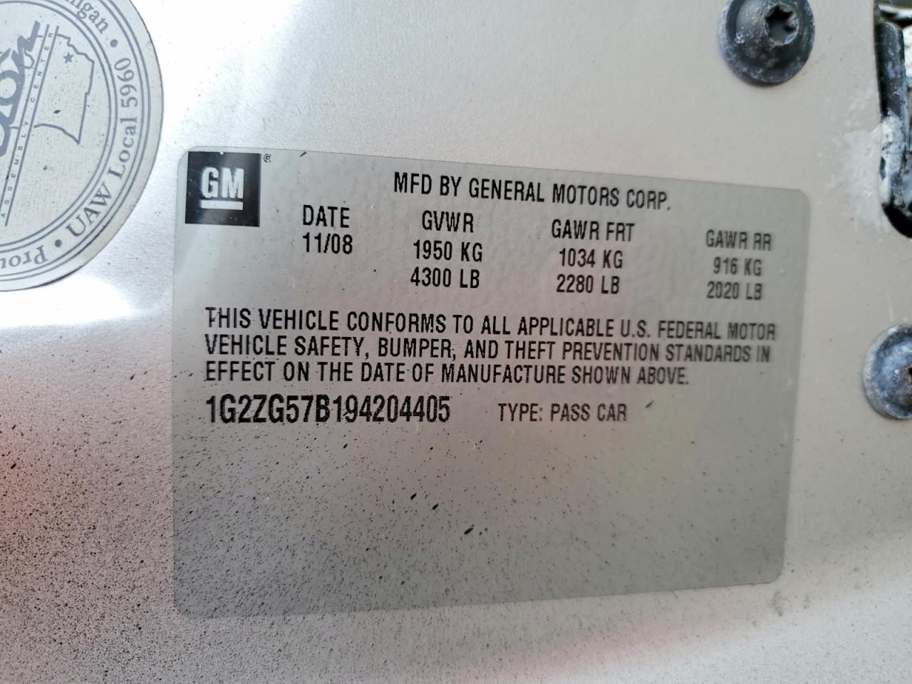 2009 Pontiac G6