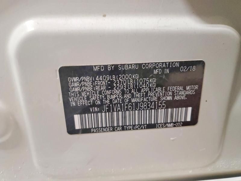 2018 Subaru Wrx Limited