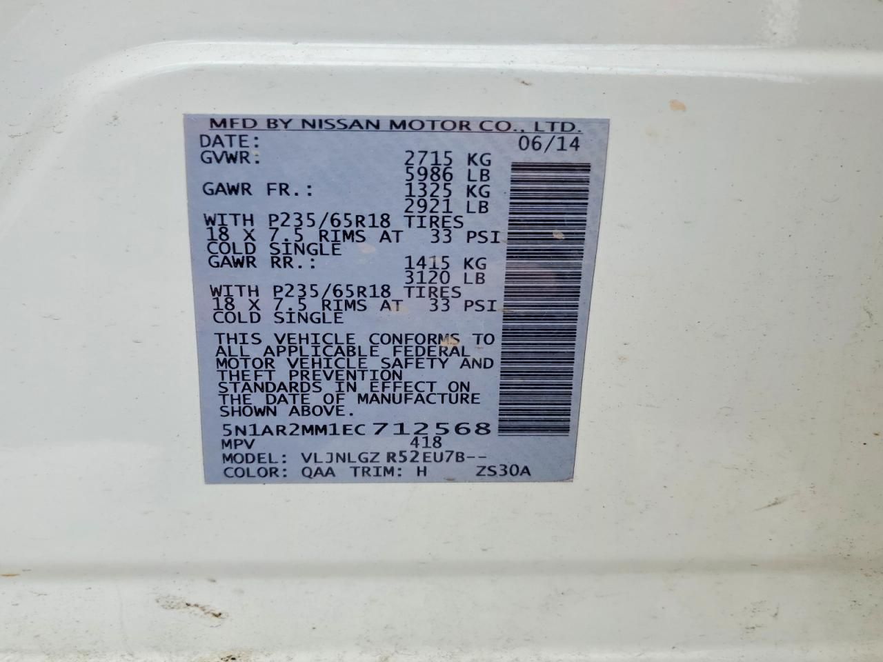 2014 Nissan Pathfinder s