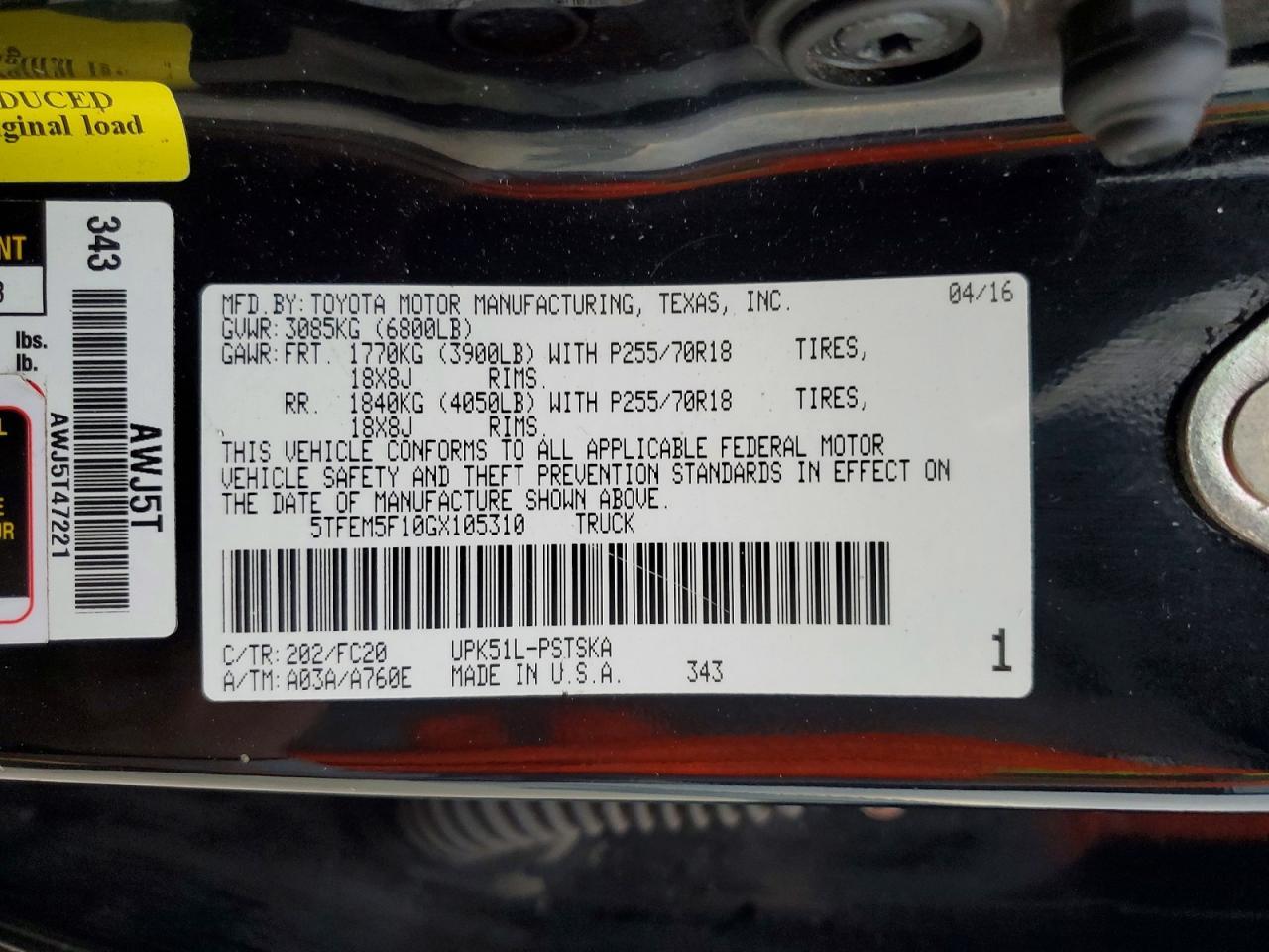 2016 Toyota Tundra Crewmax SR5