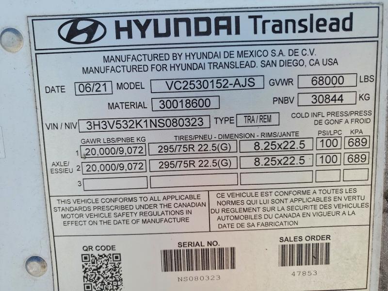 2022 Hyundai Translead Vc2530152-ajs dry van Trailer