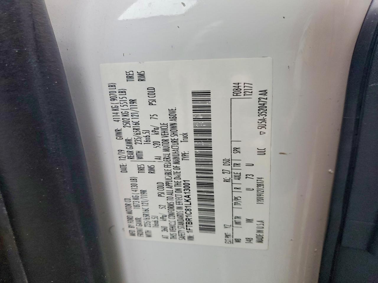 2020 Ford Transit 250 Utility / Service Van