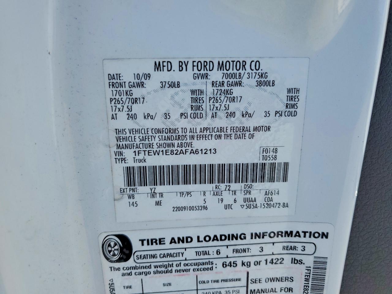 2010 Ford F150 Supercrew