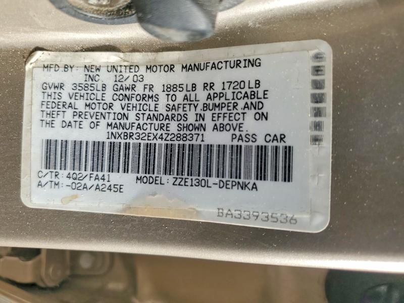 2004 Toyota Corolla le