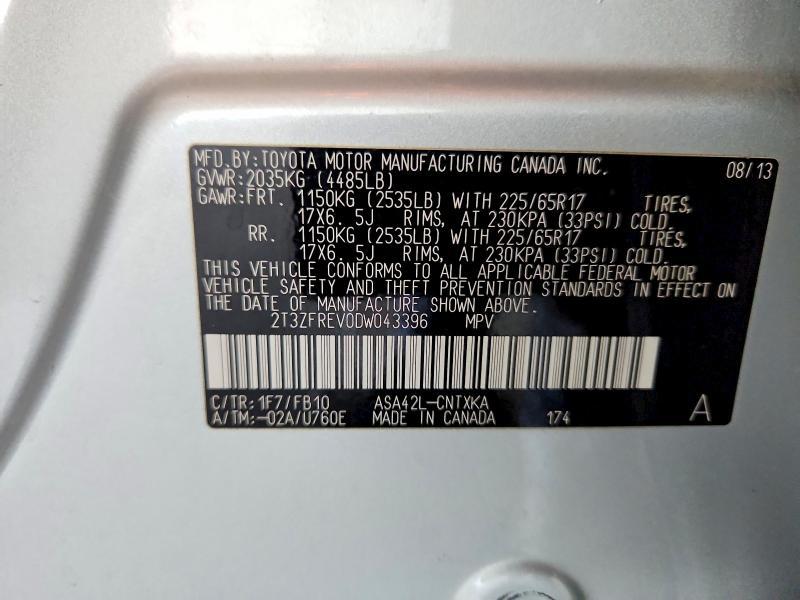 2013 Toyota Rav4 le