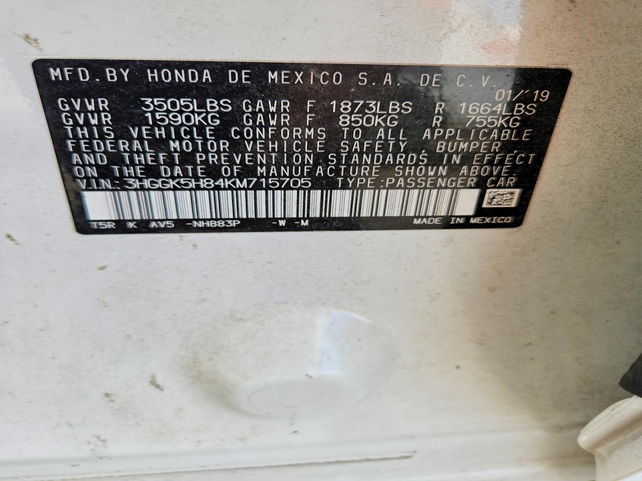 2019 Honda Fit ex
