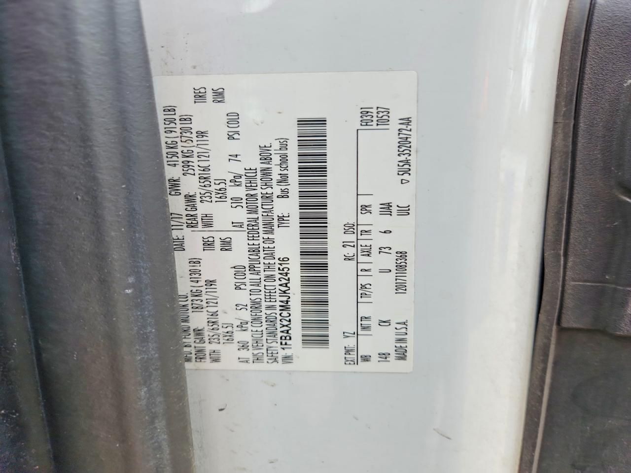 2018 Ford Transit T-350