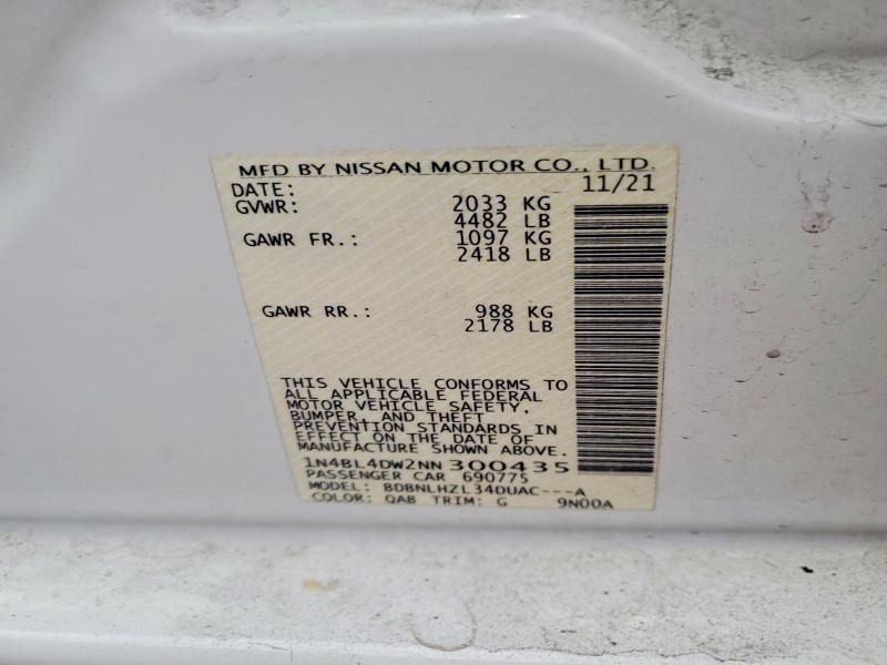 2022 Nissan Altima sv