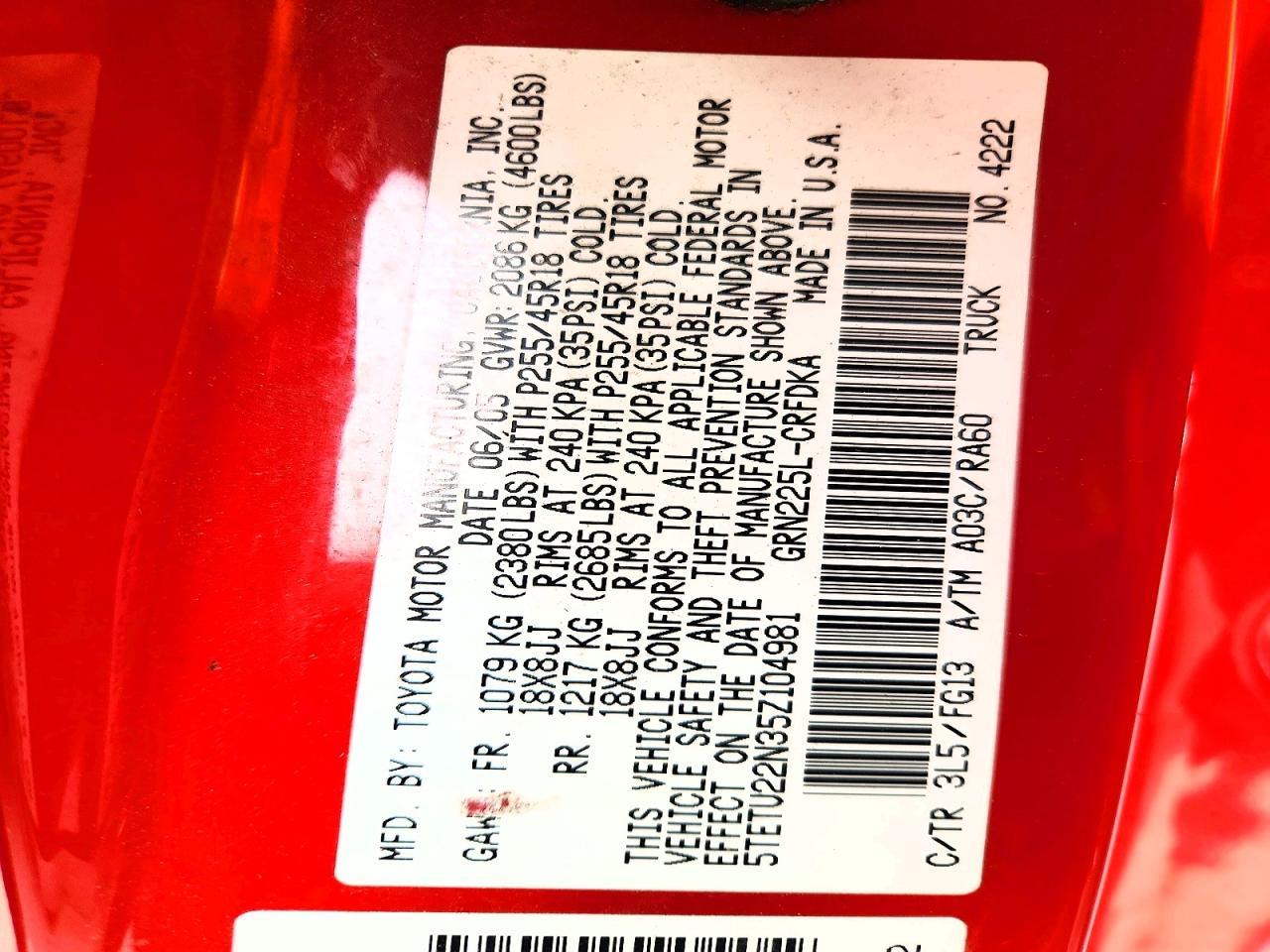 2005 Toyota Tacoma X-RUNNER V6