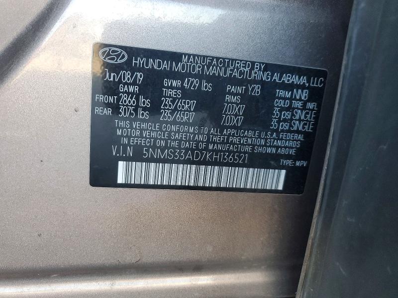 2019 Hyundai Santa fe sel