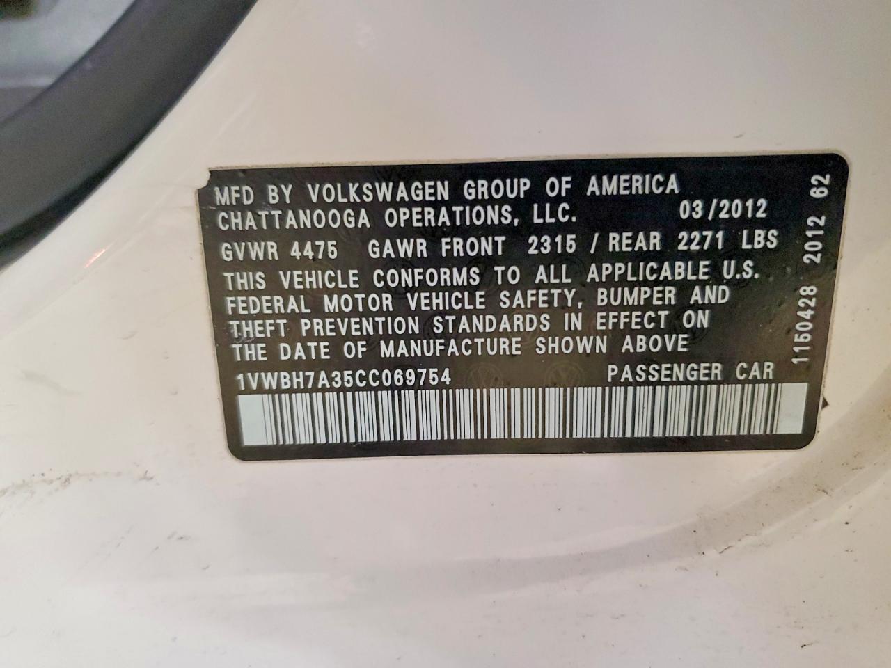 2012 Volkswagen Passat se