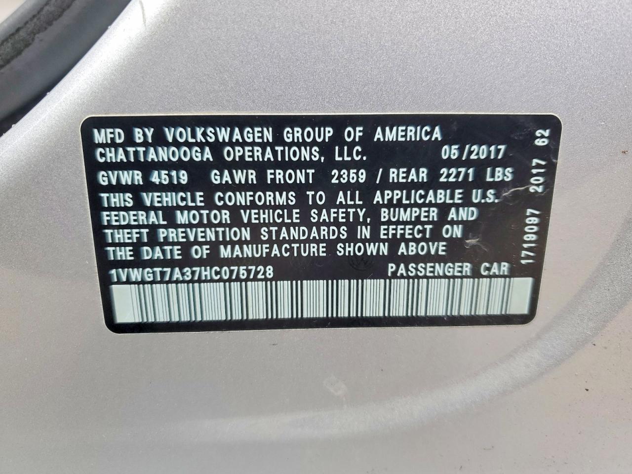2017 Volkswagen Passat se