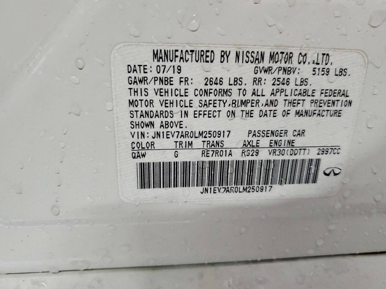 2020 Infiniti Q50 Pure