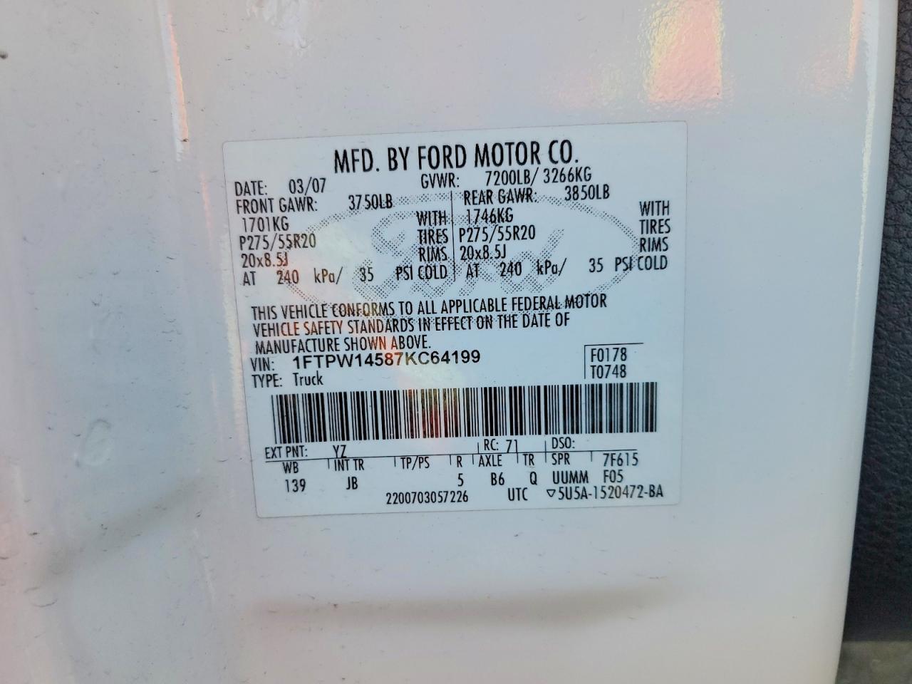2007 Ford F150 Supercrew