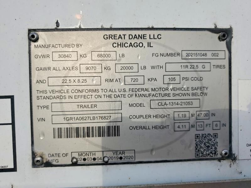 2020 Great Dane 2020 Great Dane Cla-1314-21053 dry van Trailer