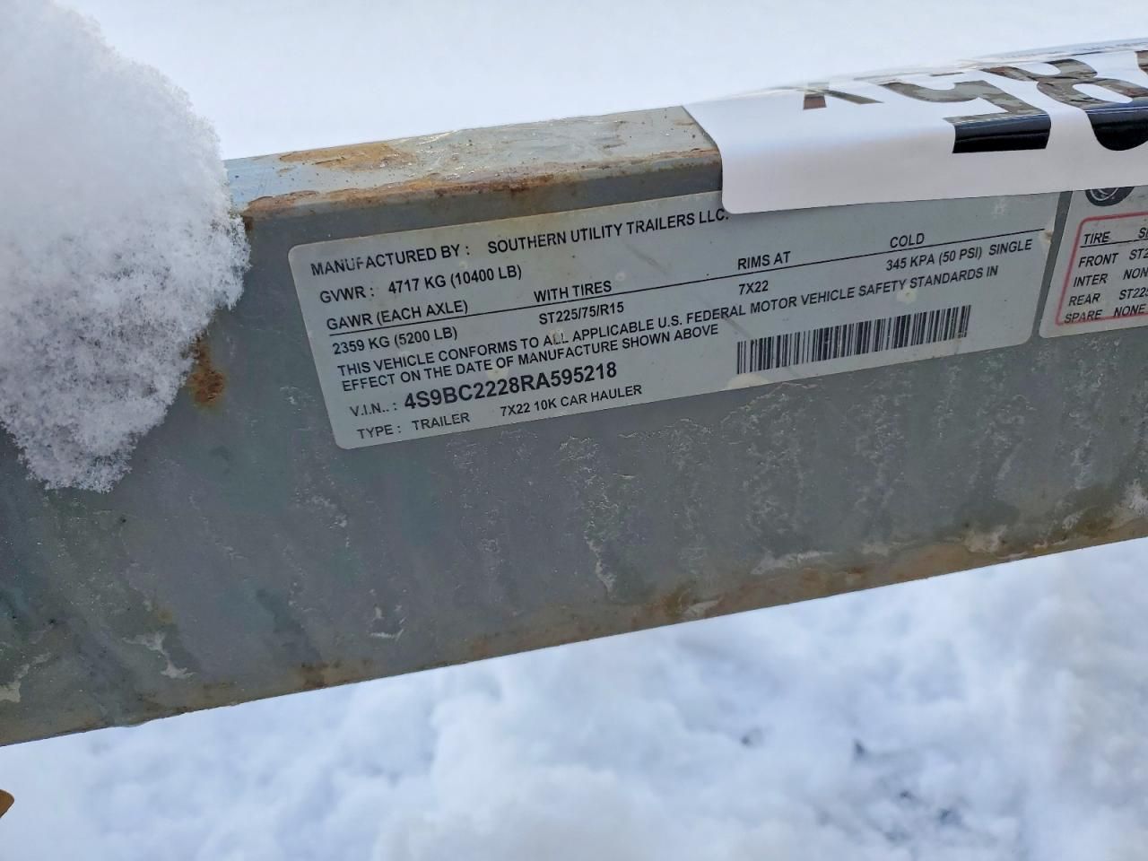 2024 Southern 7X22 Equipment Trailer