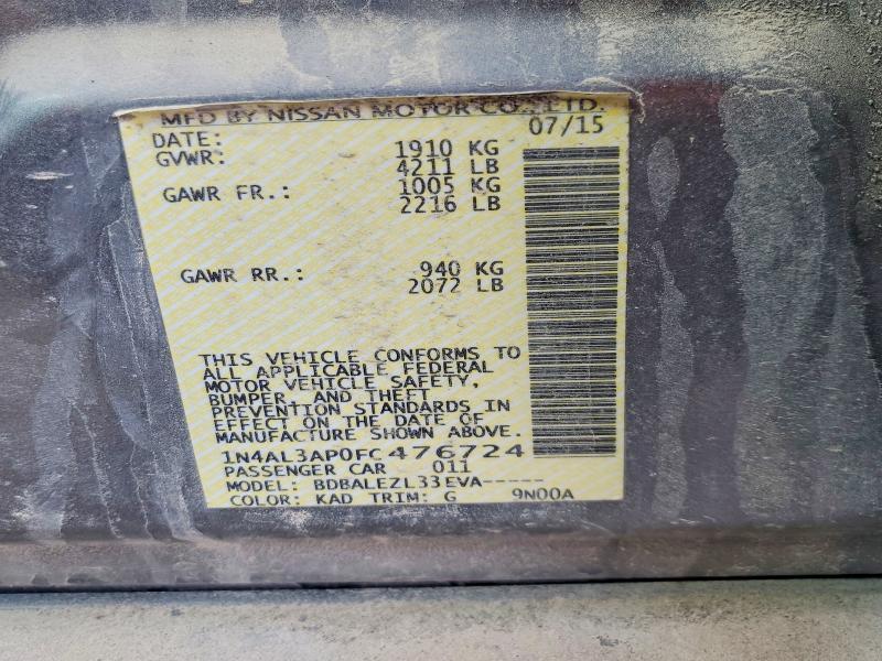 2015 Niss Altima 2.5 s