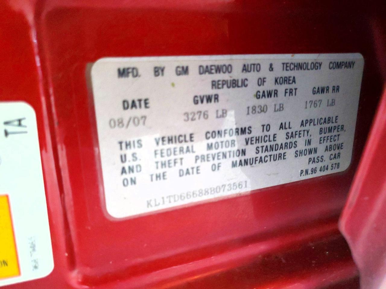 2008 Chevrolet Aveo Base