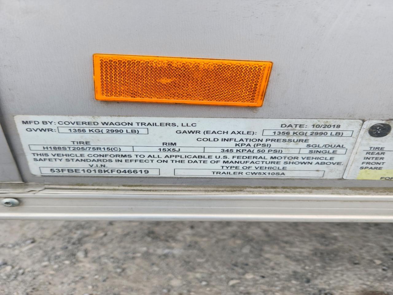 2019 Coverwagon 2019 Cover Wagon CW5X10SA Enclosed Cargo Trailer