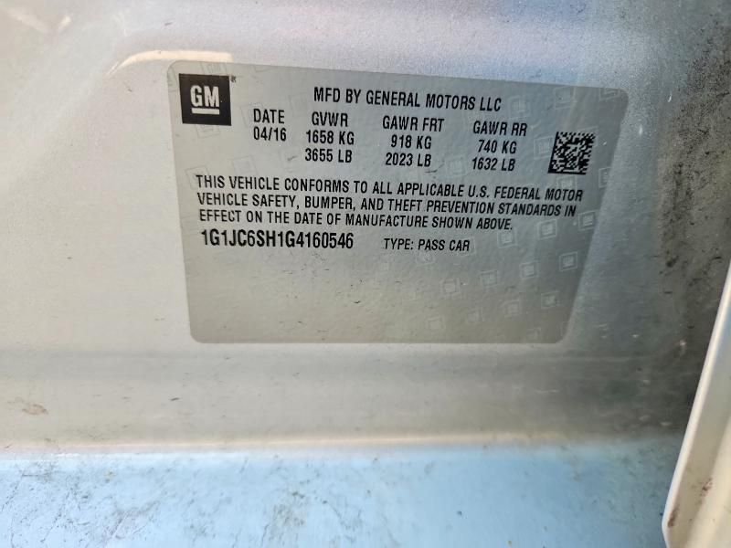 2016 Chevrolet Sonic lt