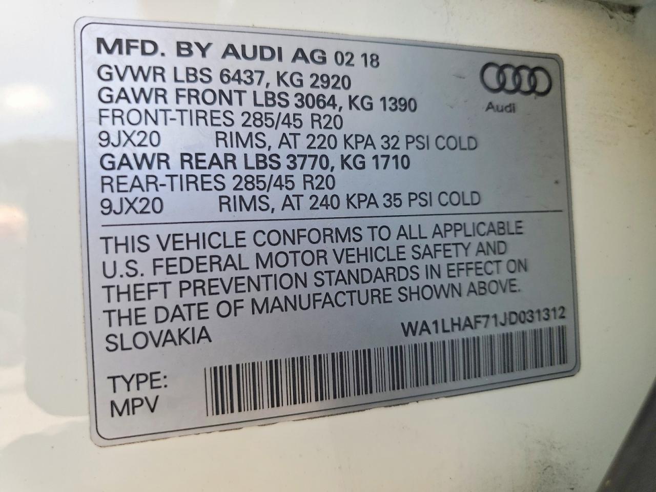 2018 Audi Q7 Premium Plus