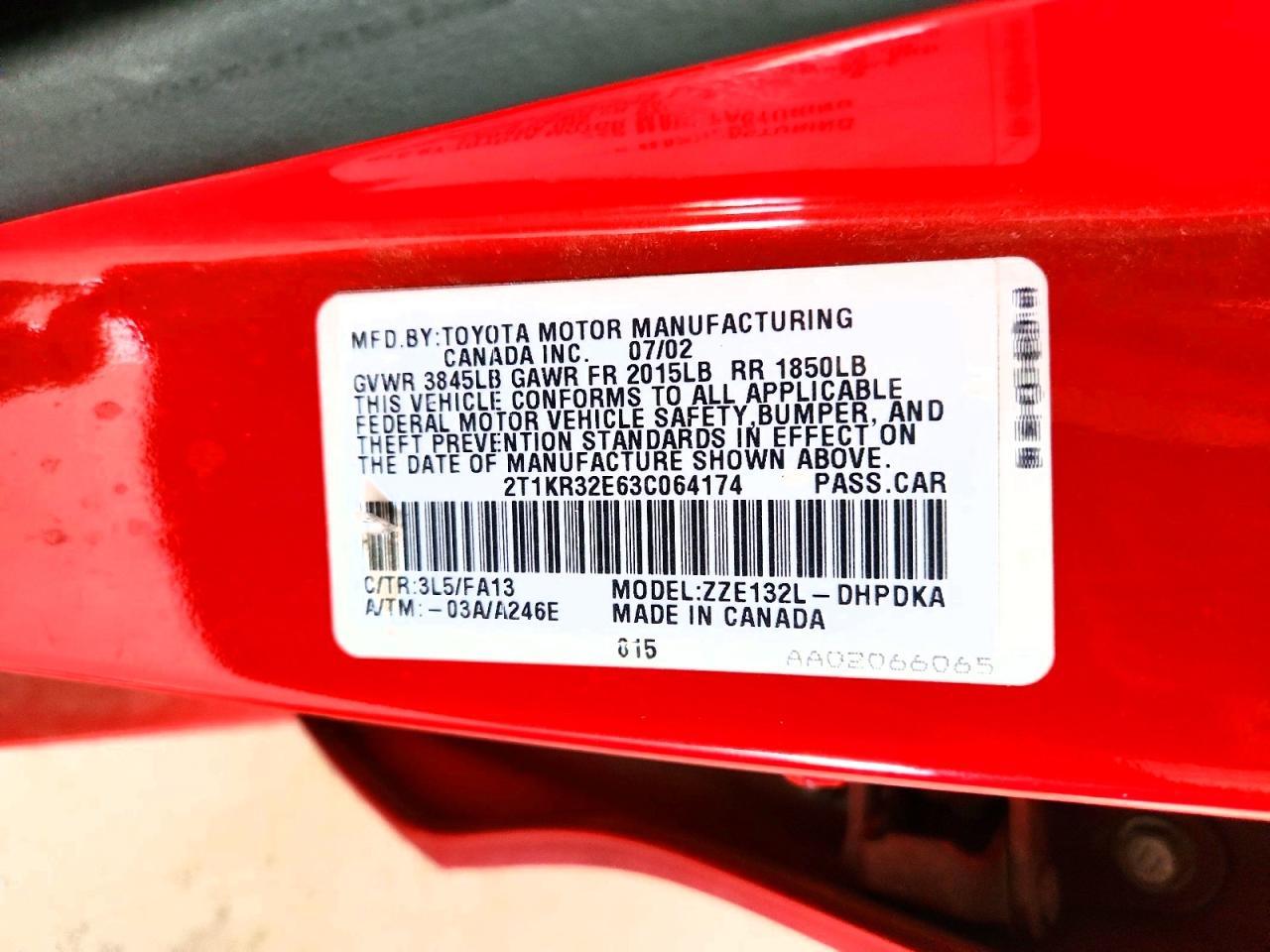 2003 Toyota Matrix Base