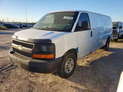 Salvage trucks for sale at Houston, TX auction: 2015 Chevrolet Express 3500 EXT Utility / Service Van