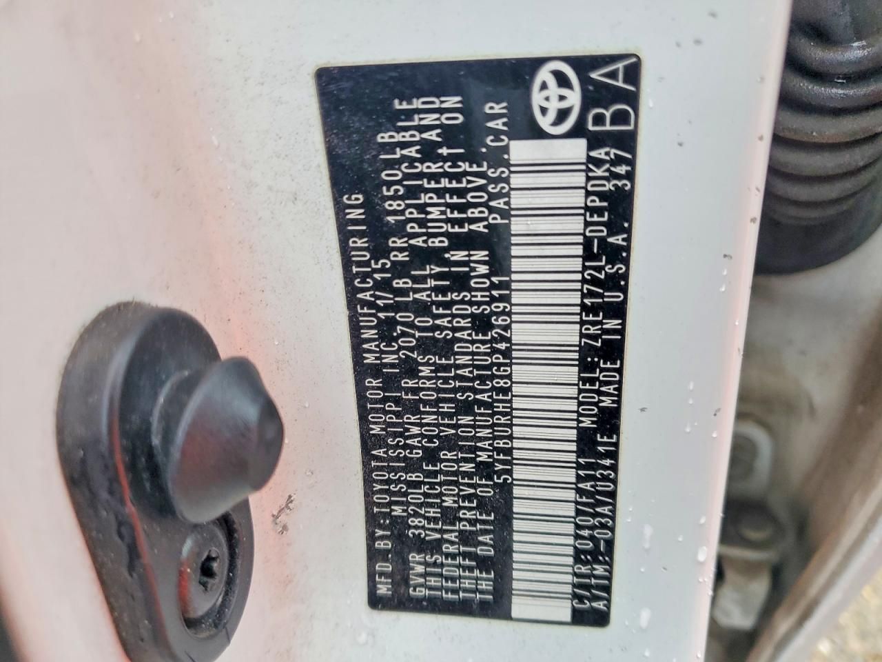 2016 Toyota Corolla l