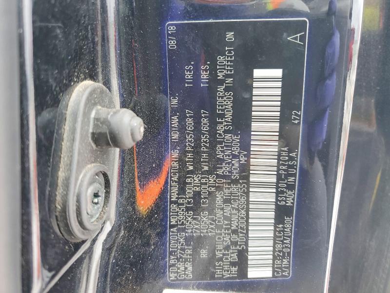 2019 Toyota Sienna xle 8-passenger
