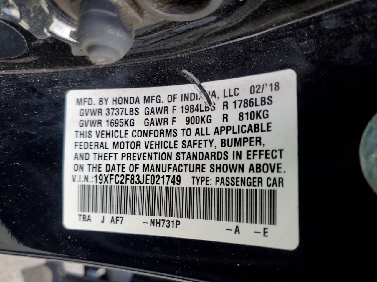 2018 Honda Civic ex