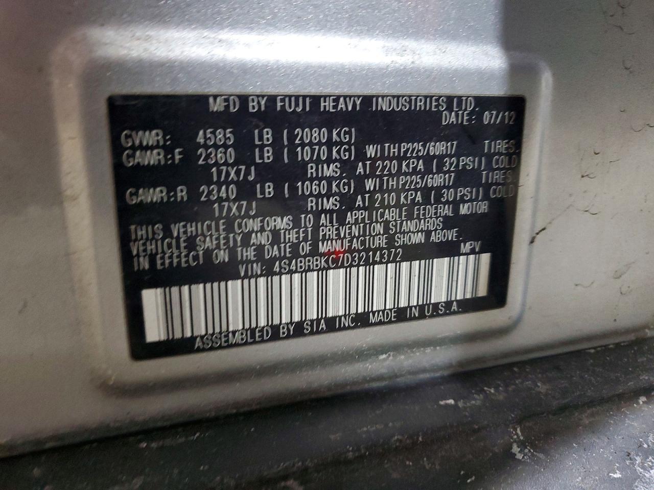 2013 Subaru Outback 2.5i Limited