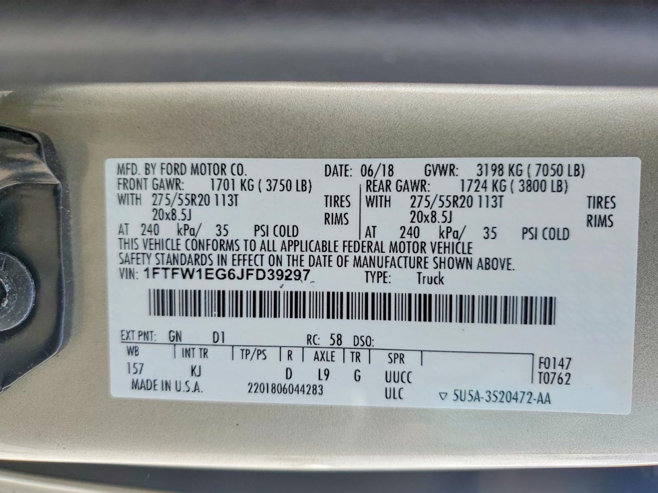 2018 Ford F150 Supercrew