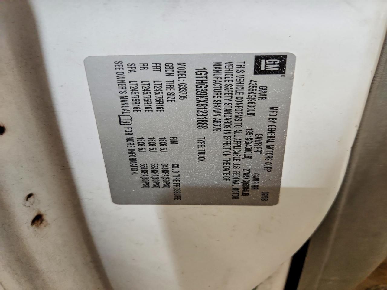 2008 GMC Savana G3500